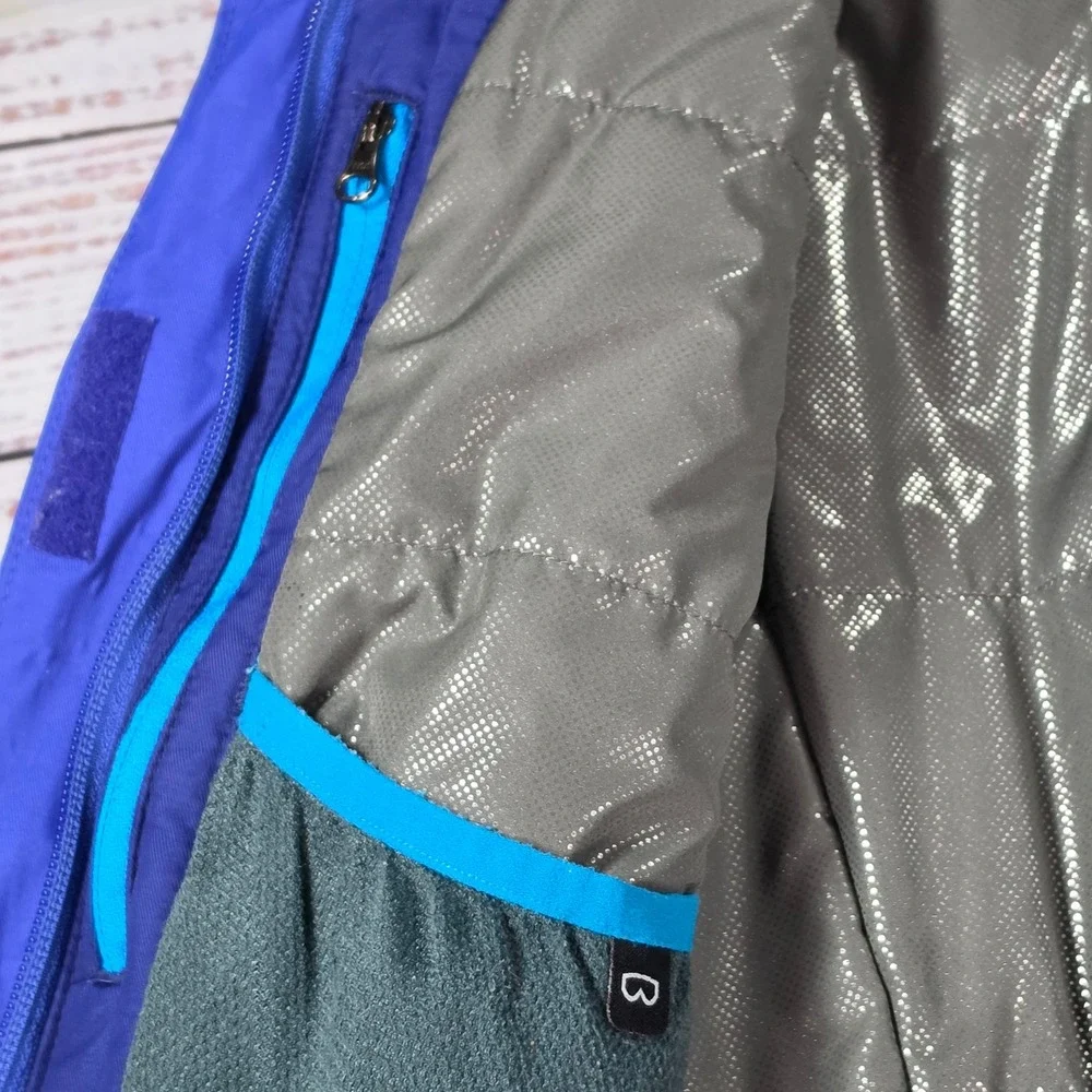 Columbia Ski Jacket Youth Medium Blue Good Omni-Heat Waterproof Hooded Parka